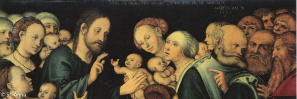 Altarbild in St. Anna: Jesus segnet die Kinder