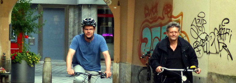 Martin Scholz und Andreas Ratz auf dem Fahrrad